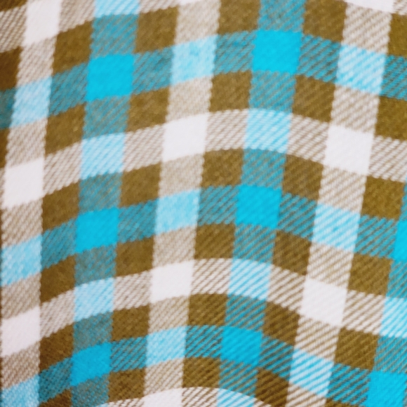 Anthropologie Pilcro Breezy Olive Turquoise  Checkered Flannel Button Down Small - Picture 8 of 12